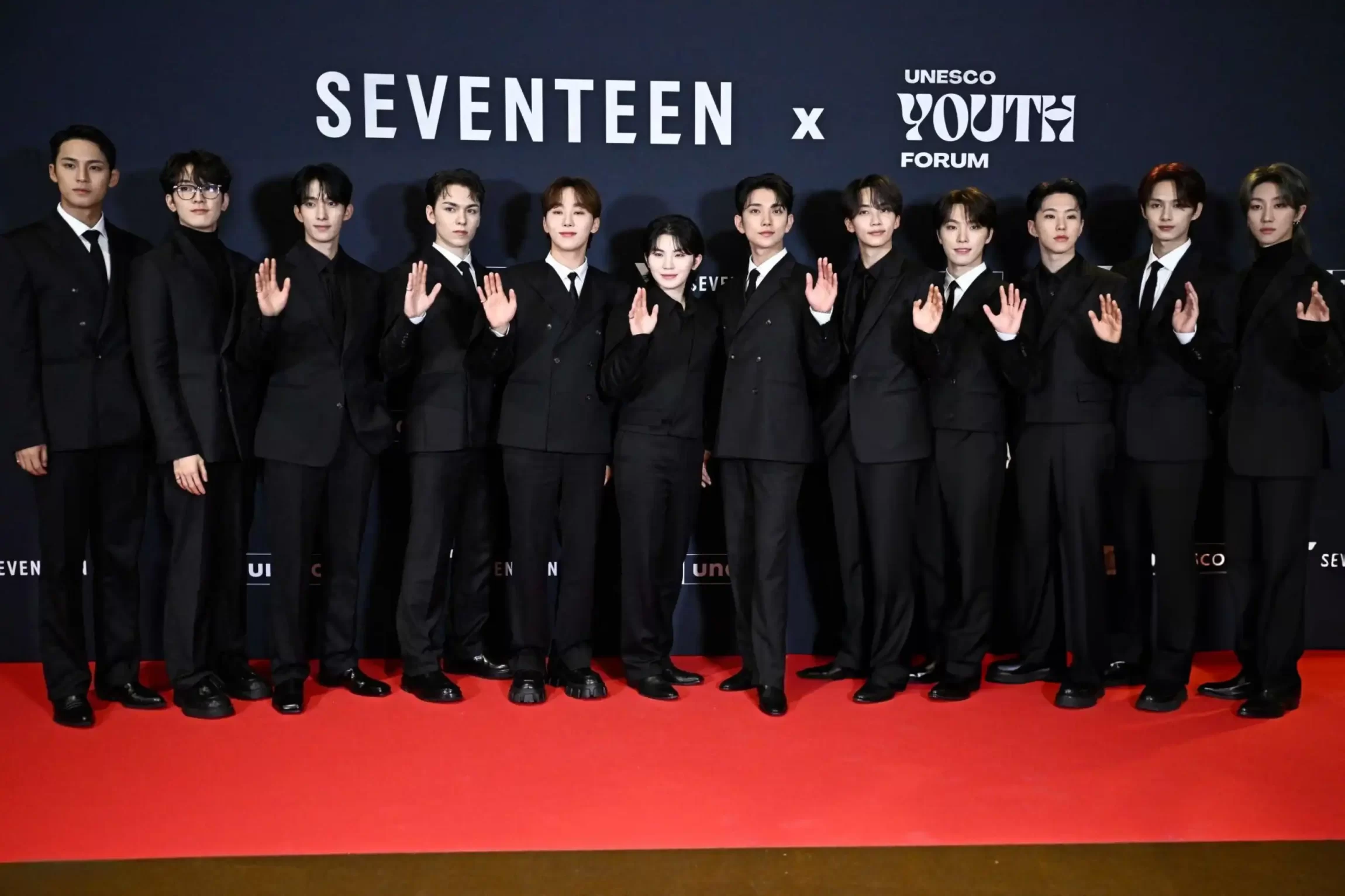 Seventeen Members: S.Coups, Jeonghan, Joshua, Jun, Hoshi, Wonwoo, Woozi, DK, Mingyu, The8, Seungkwan, Vernon, and Dino