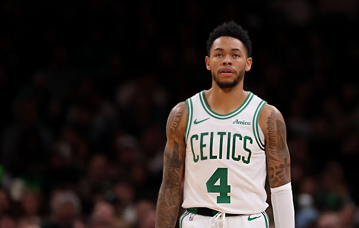 Anfernee Simons #4 of the Boston Celtics