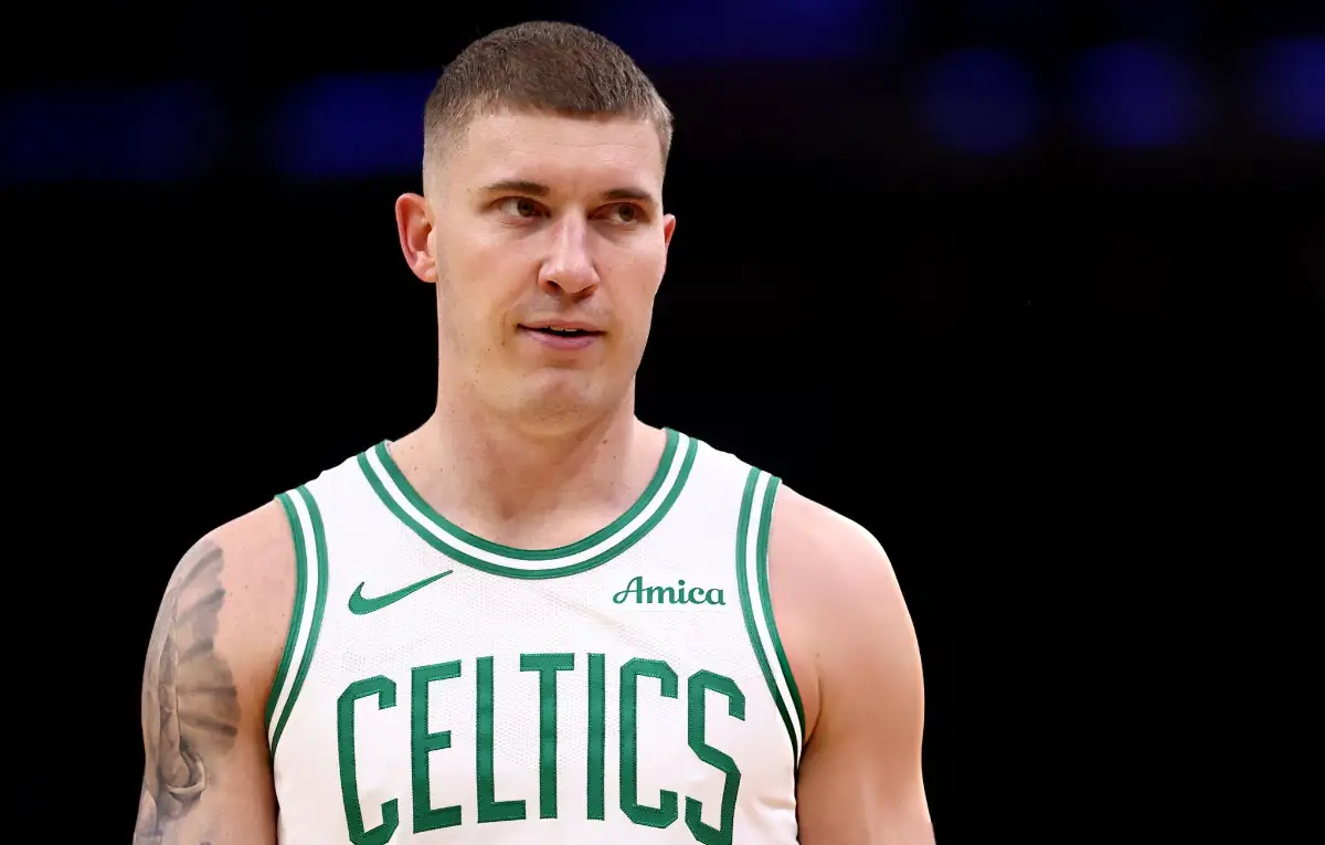 Baylor Scheierman #55 of the Boston Celtics