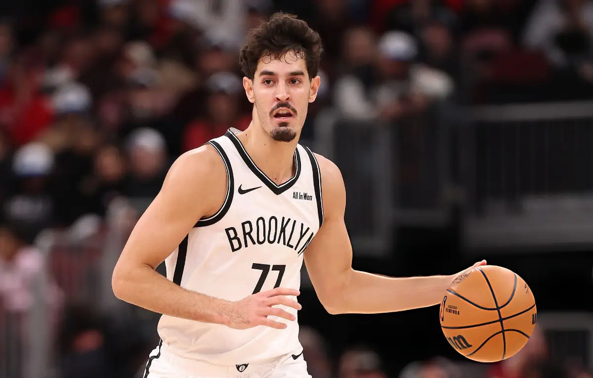 Ben Saraf #77 of the Brooklyn Nets