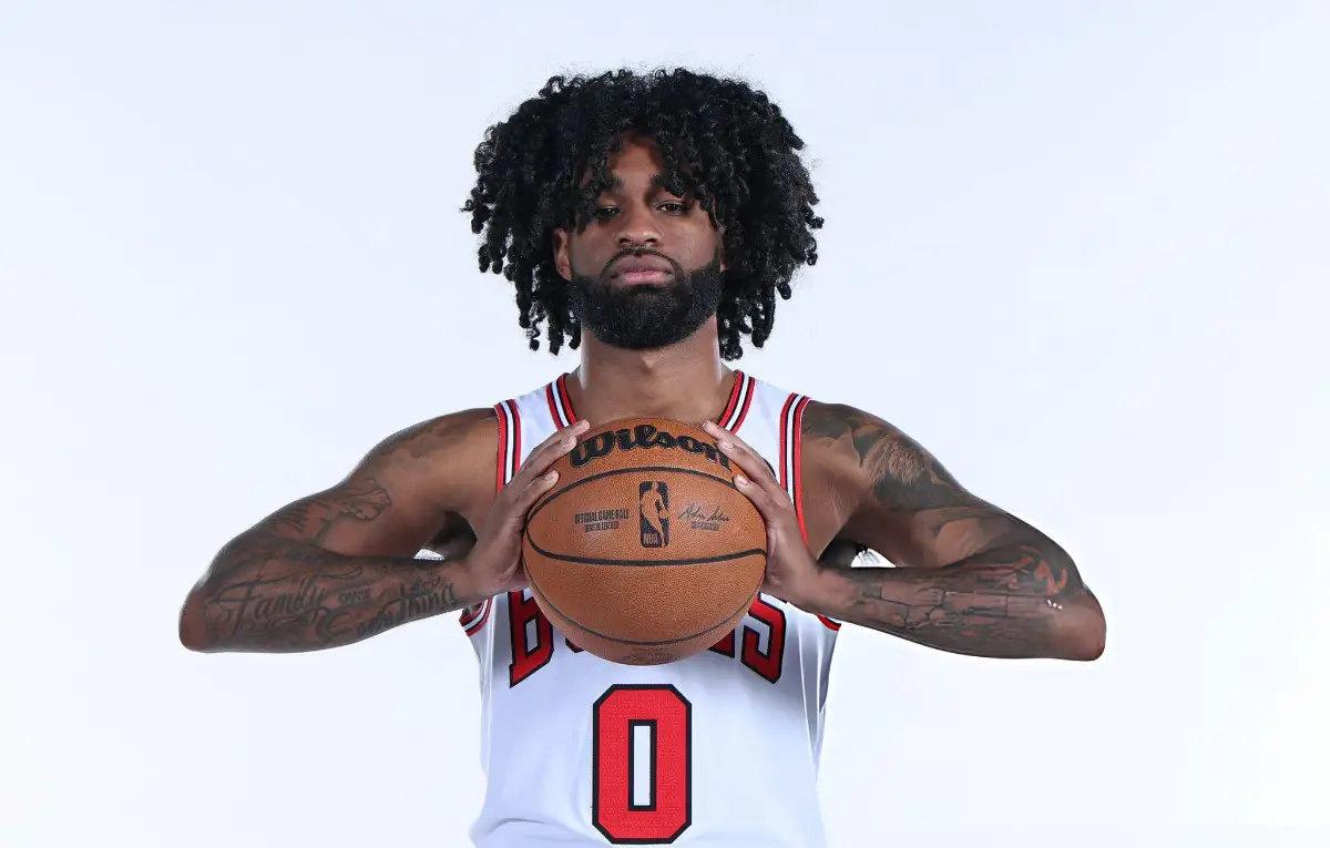 Coby White #0 of the Chicago Bulls