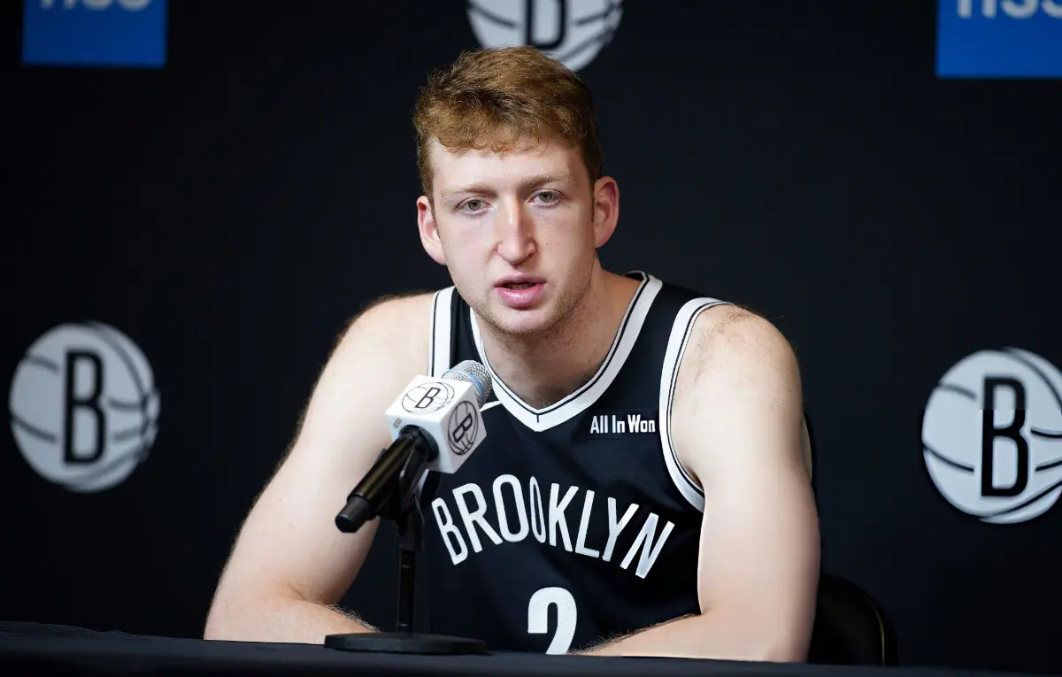 Danny Wolf #2 of the Brooklyn nets