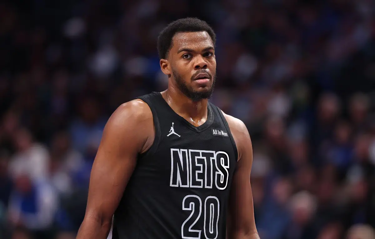  Day'ron Sharpe #20 of the Brooklyn Nets