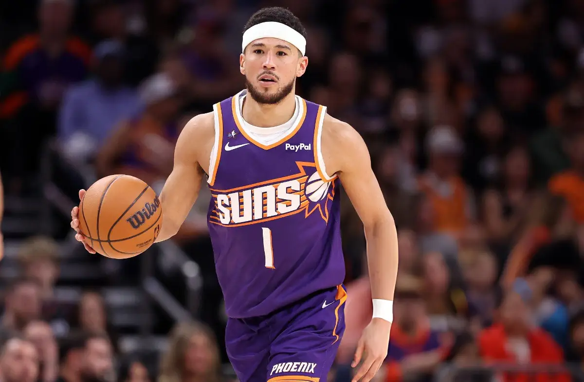 Devin Booker #1 of the Phoenix Suns
