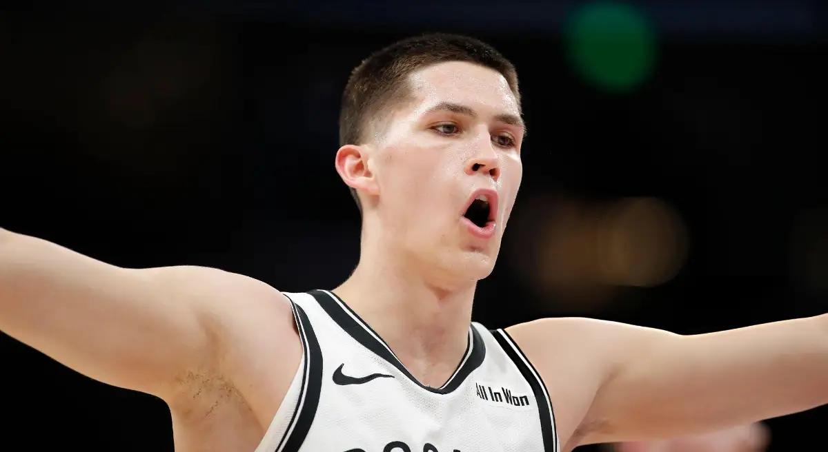 Egor Demin #8 of the Brooklyn Nets