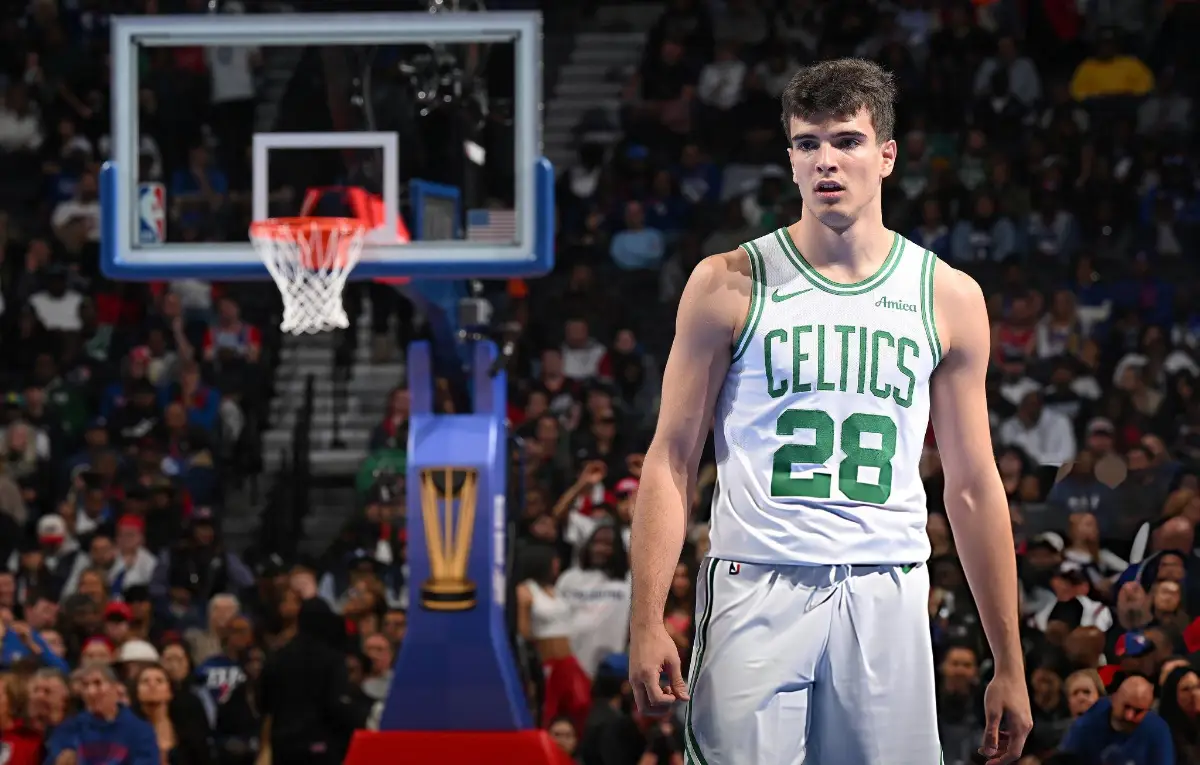 Hugo Gonzalez #28 of the Boston Celtics