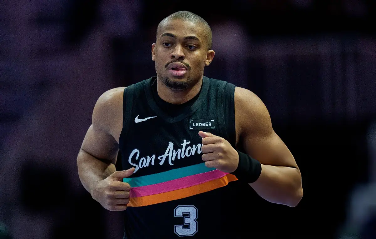 Keldon Johnson #3 of the San Antonio Spurs