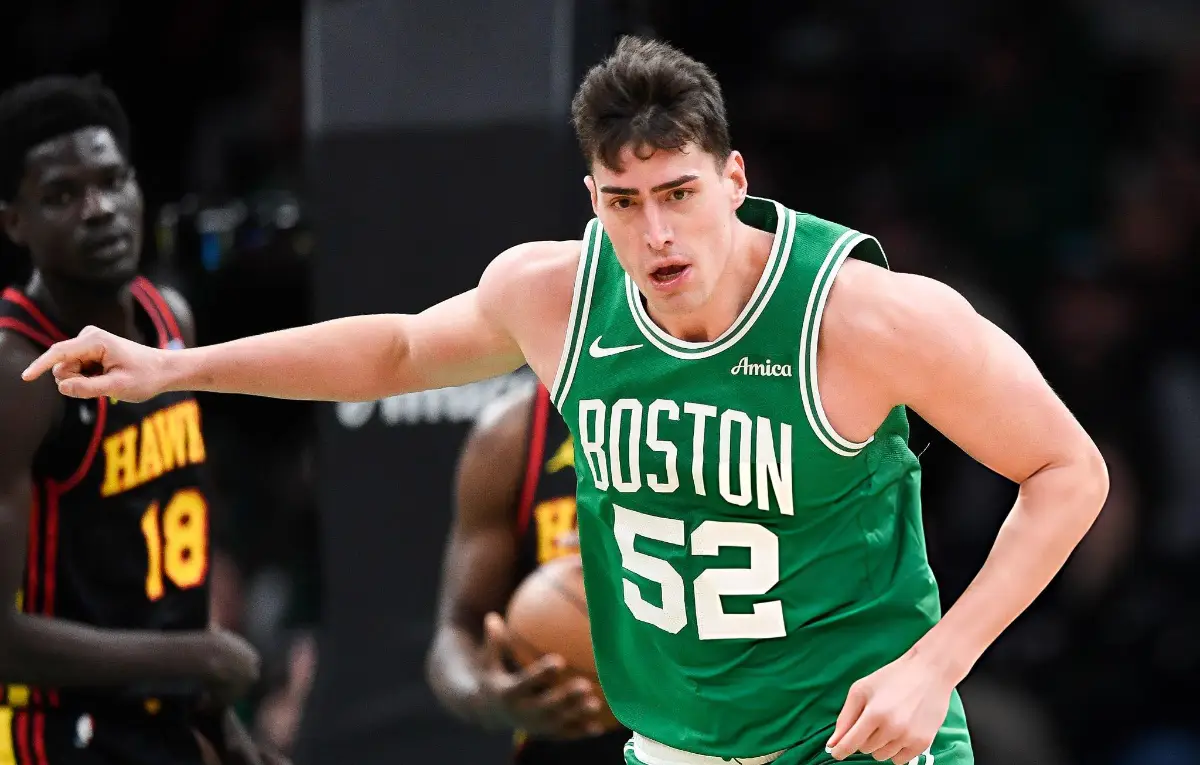 Luka Garza #52 of the Boston Celtics