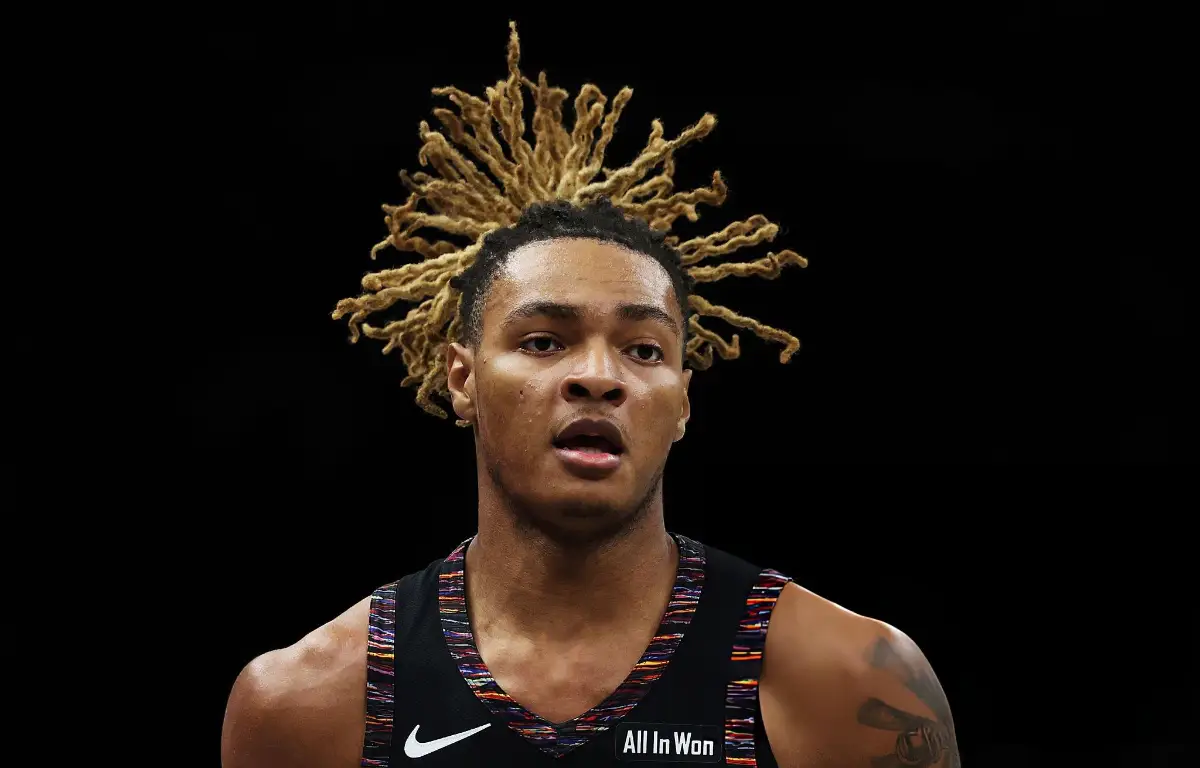 Noah Clowney #21 of the Brooklyn Nets