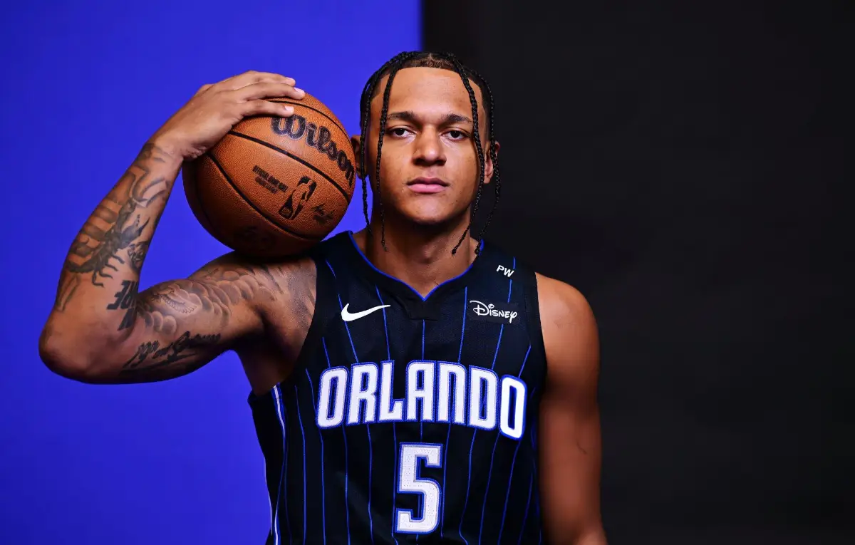 Paolo Banchero #5 of the Orlando Magic