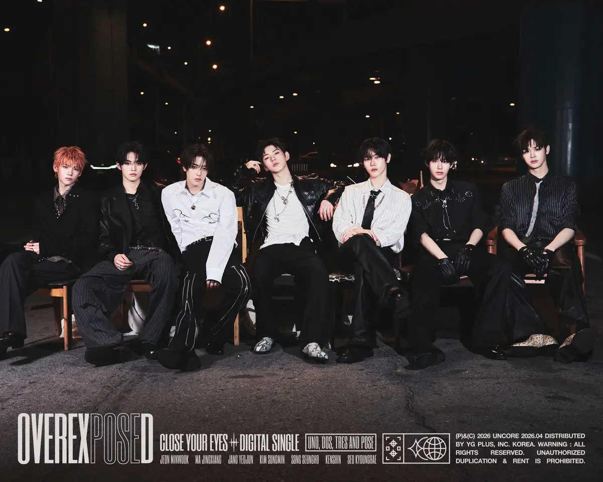 CLOSE YOUR EYES members are Jeon Minwook, Ma Jingxiang, Jang Yeojun, Kim Sungmin, Song Seungho, Sakurada Kenshin, and Seo Kyoungbae.