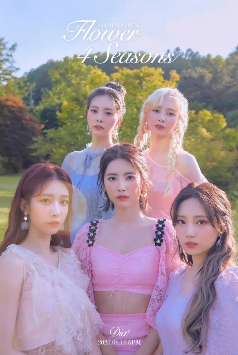 DIA members are Eunice, Huihyeon, Jueun, Yebin, Eunchae, and Chaeyeon.