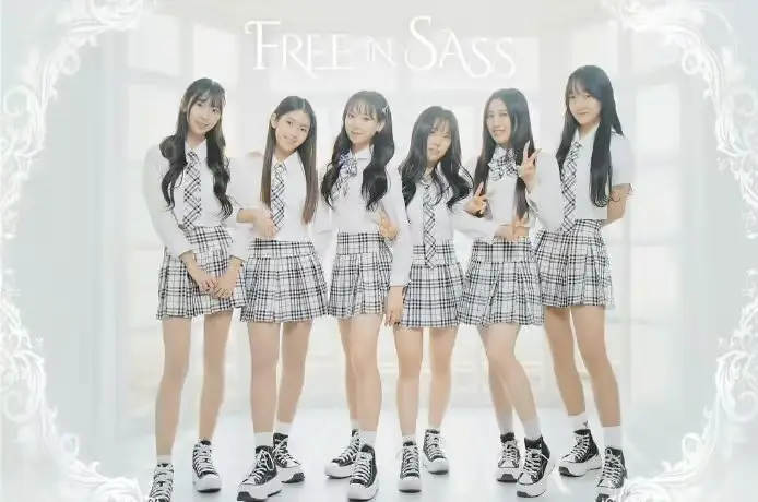 Free In Sass members are Dan_A, Jooah, Jiyeon, Haeun, and Haerin.