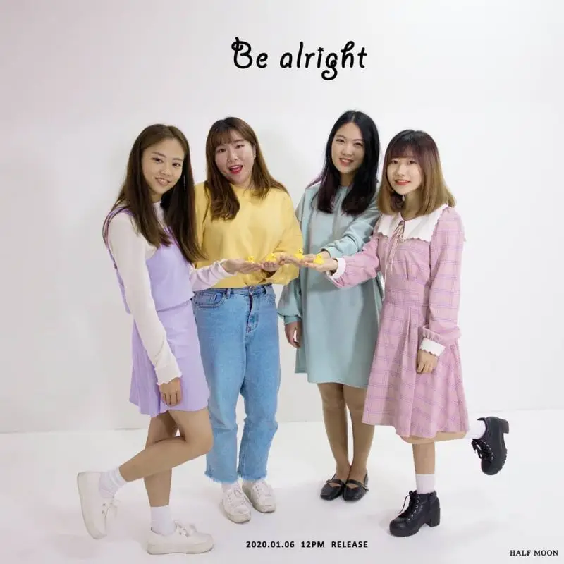 Half Moon members are Dal, SaeBit, Hyeonji, and Hanbyul.