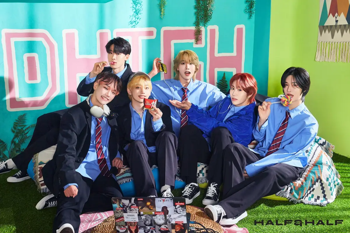 HALF&HALF members are Junseok, Moonkyu, Heemin, Ren, Wonjun, and Jungwook.