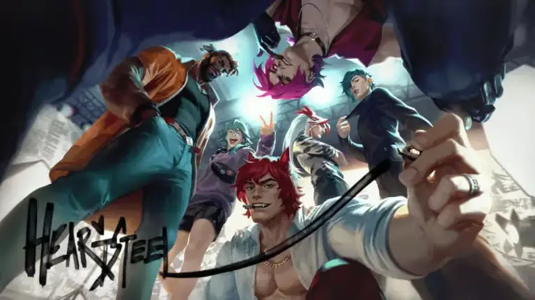 HEARTSTEEL members are Sett, K’Sante, Ezreal, Kayn, Yone, and Aphelios.