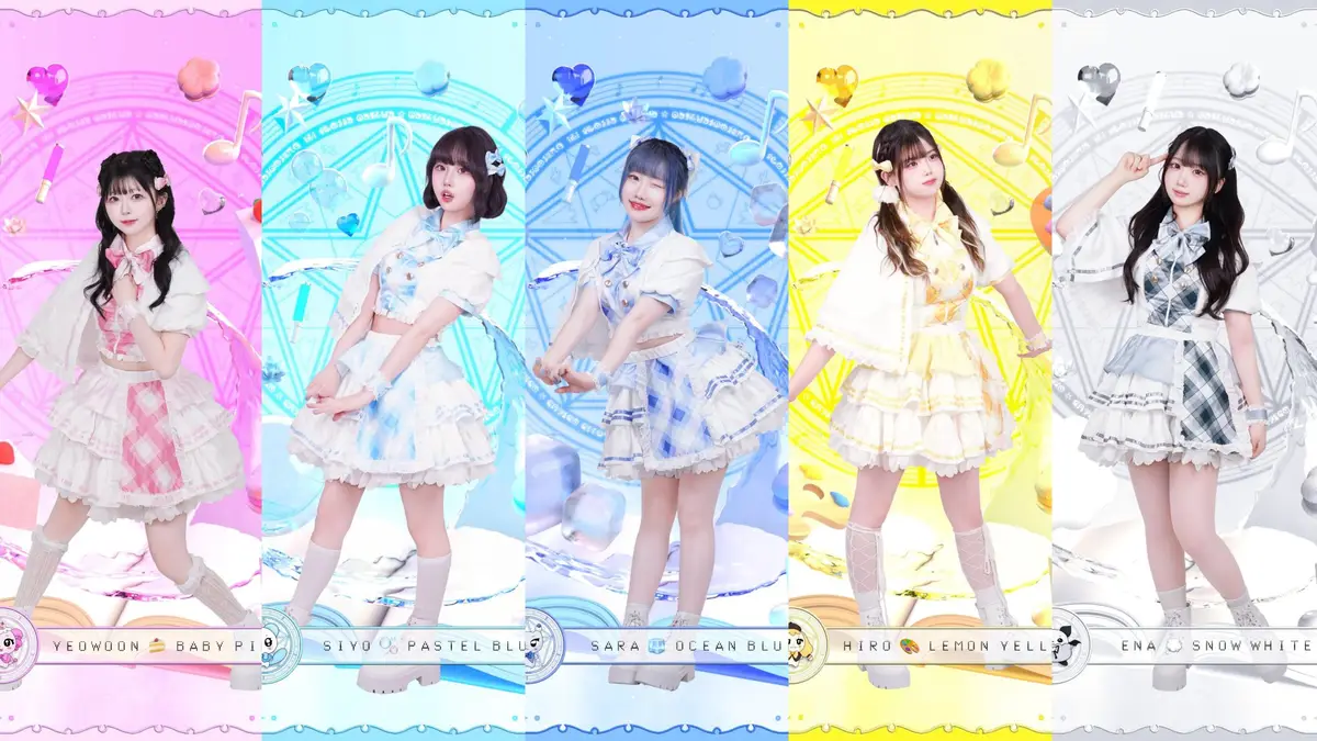 MAGiMELO members are YeoWoon, Siyo, Sara, Hiro, and Ena.
