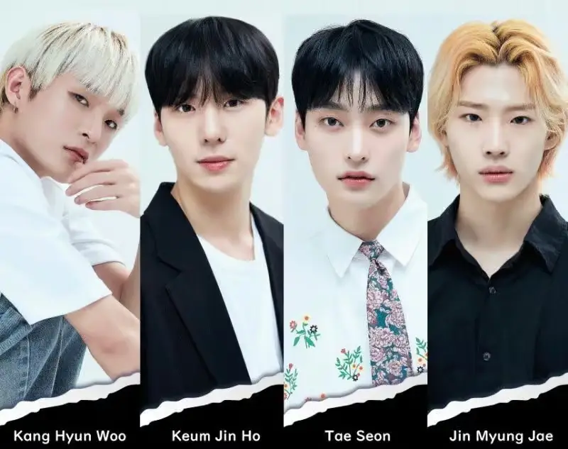 MY BOYZ members are Taeseon, Jin Myungjae, Keum Jinho, and Kang Hyunwoo.
