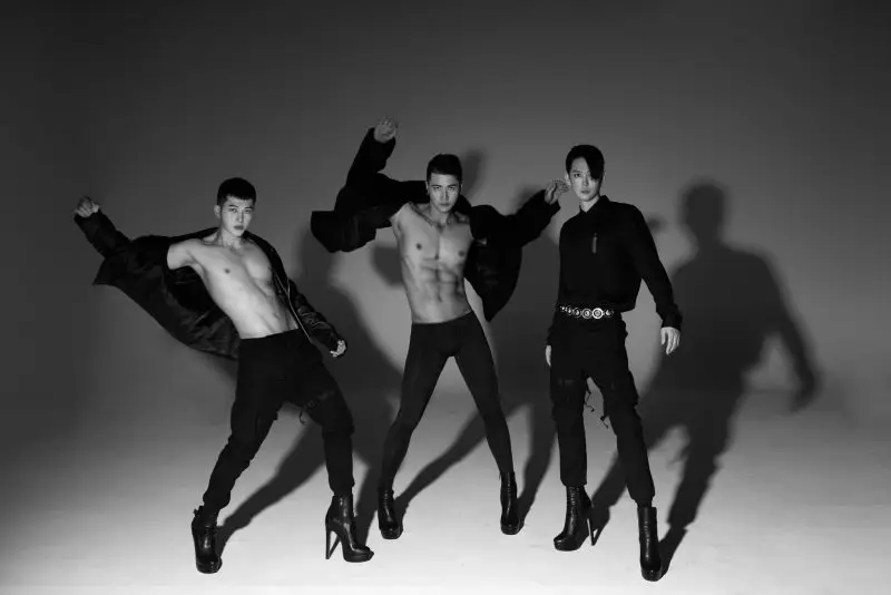 N.O.M (Nature of Man) members are J.K, B-SIDE, and KOM.