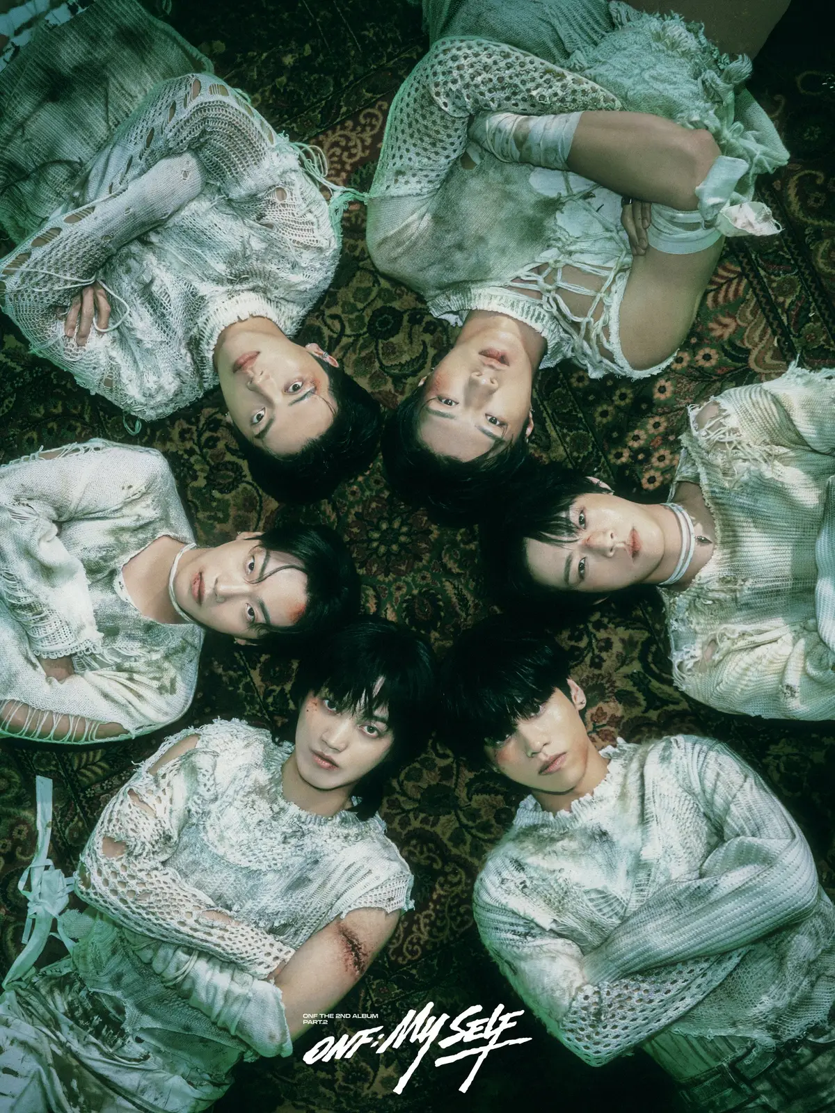 ONF members are Hyojin, E-Tion, Seungjun, Wyatt, Minkyun, and Yuto.