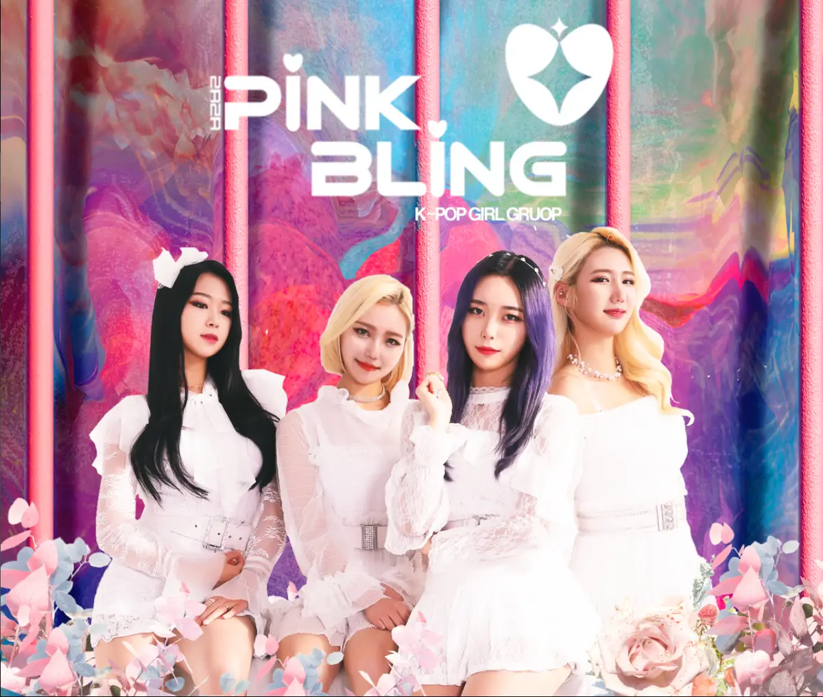 PINK BLING members are Hyein, Yuni, Sera, and Yeji.