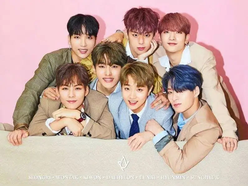RAINZ members are Seongri, Wontak, Kiwon, Daehyeon, Eunki, Hyunmin, and Sunghyuk.