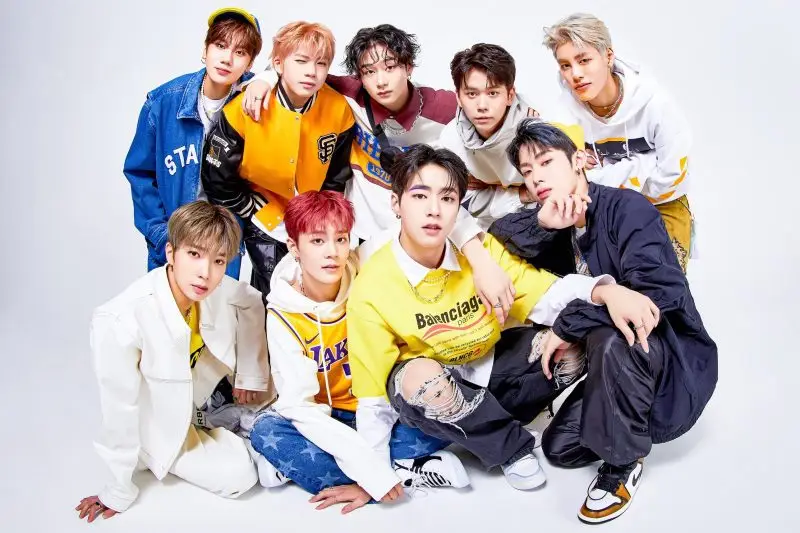 TFN members are Noa, Sian, Kevin, Gunwoo, Leo, On, Zero, Kairi, and Kio.
