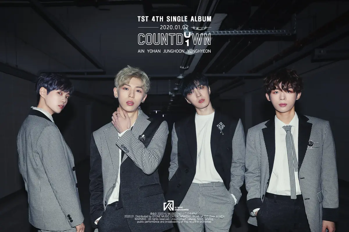 TST members are Ain, K, Wooyoung, and Yonghyeon.