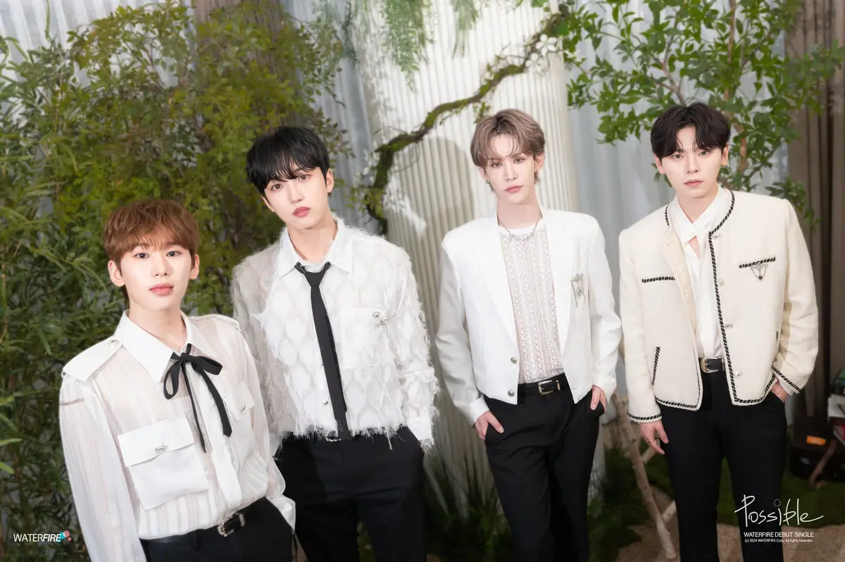 WATERFIRE members are Sunyoul, Wumuti, Choi Suhwan, and Kang Hayoon.